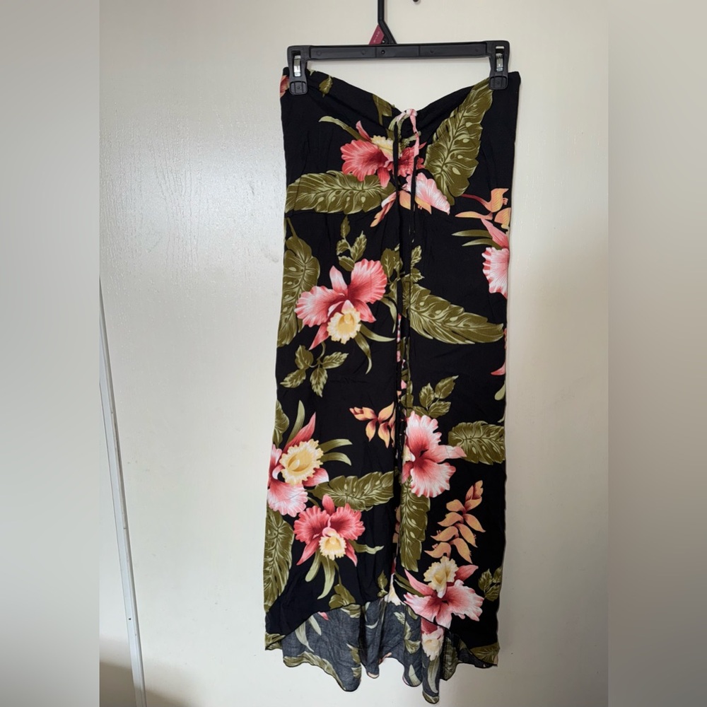 Hawaii's Finest Black Floral Midi Dress